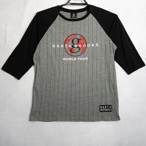 Garth Brooks World Tour Concert T Shirt Womens XL Raglan Gray Black Graphic Tee